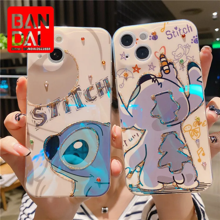 

Stitch For Apple 13Promax Phone Case Iphone11 Rhinestone 7/8Plus Epoxy 12 Blue Ray X Female