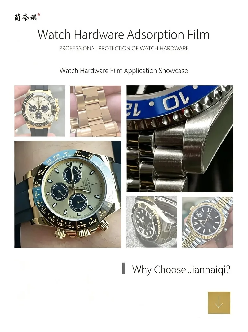 Фото В наличии: Защитная пленка Jiannaiqi для часов ROLEX 126610LV Green Submariner 41 мм, полный комплект, антицарапинная, прозрачная, невидимая, без остатка следов. №2
