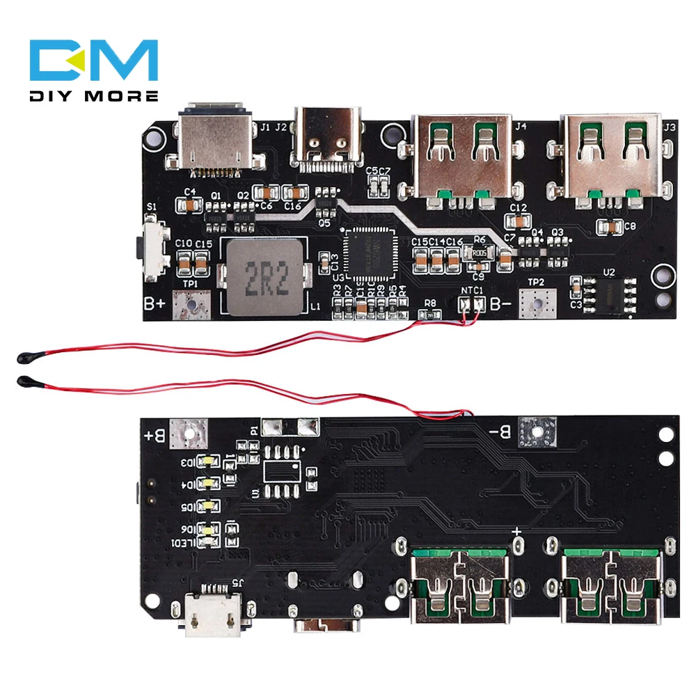 

Внешний аккумулятор usb-c, 5 В, 4,5 А, 22,5 Вт, 2 разъема USB, поддержка быстрой зарядки QC 4,0, qc 3,0, со светодиодной индикацией, с защитой от температуры и...