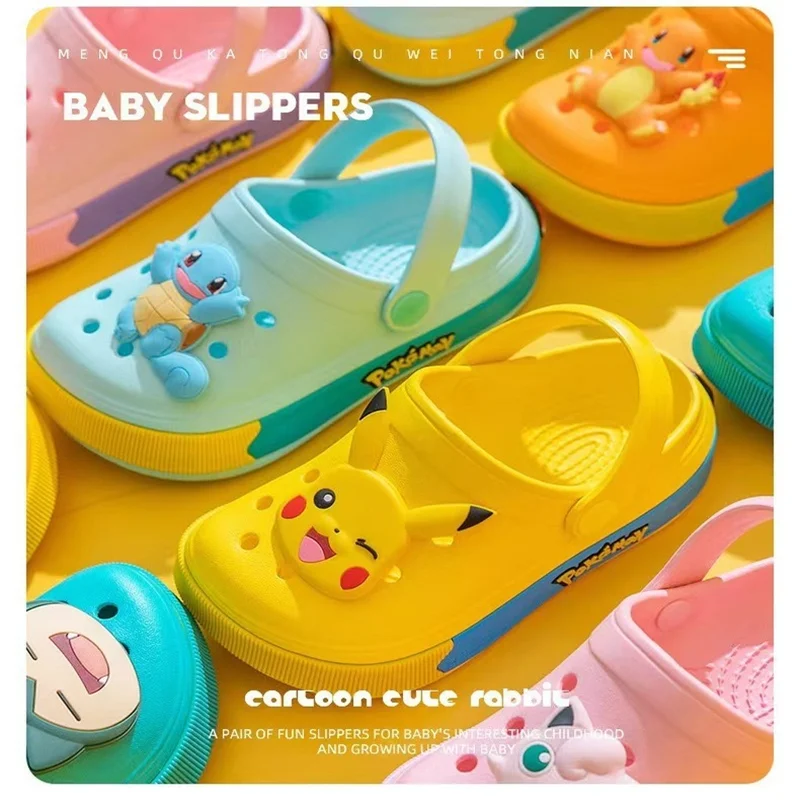 

cartoon anime pokemon pikachujigglypuff Charmander snorlax kawaii cute summer house flip flops beach sandals kids birthday gifts