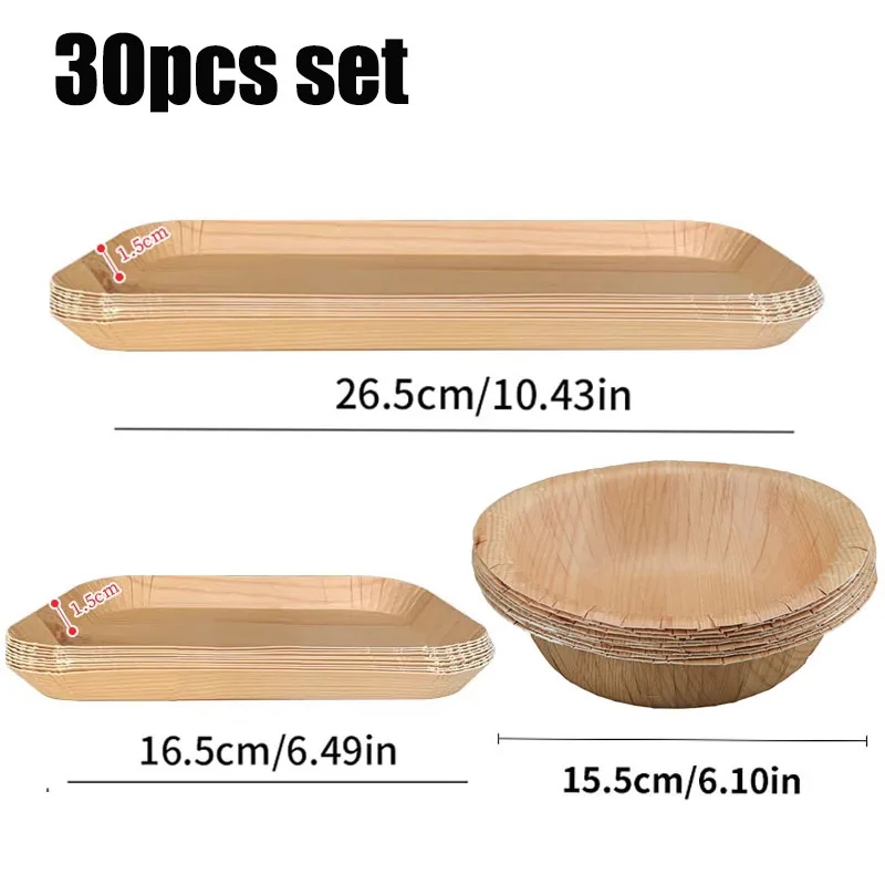 

Одноразовые бумажные тарелки Easy Time, текстура древесины, 30 шт.