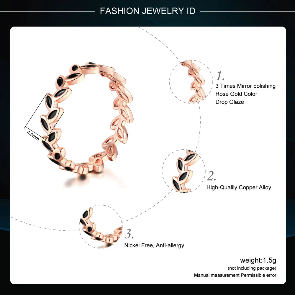 ZHOUYANG высокое качество ZYR183 Оливер листовое кольцо цвета розового золота