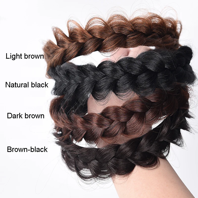 Новинка Женский винтажный парик MANWEI косички-рыбки повязки на голову черные