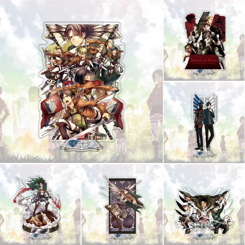 Фигурка аниме атака на Титанов акриловая подставка Эрена Yerger Reiner Braun Mikasa модель