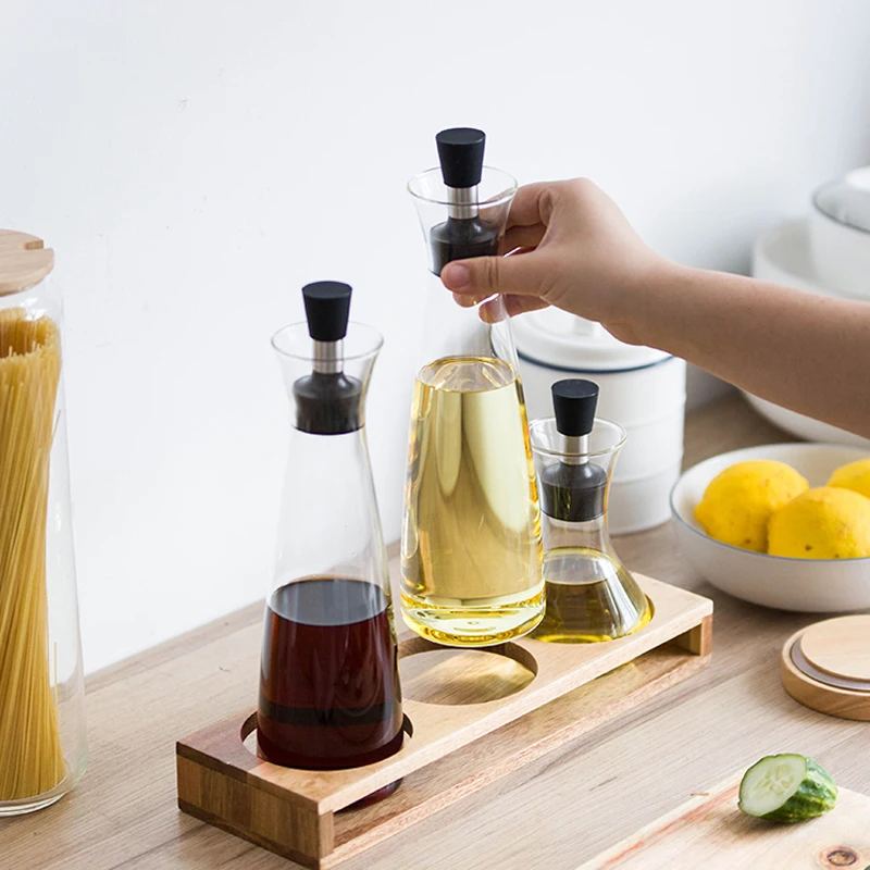 

300/600ml Glass Cruet Oil Bottles Dispenser Gravy Boats Creative Leak-proof Oil Vinegar Bottle Sauce Container Pot Kitchen Tools