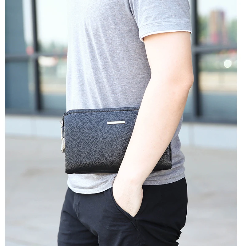 Мужской кошелек из натуральной воловьей кожи мужской длинный тонкий клатч на