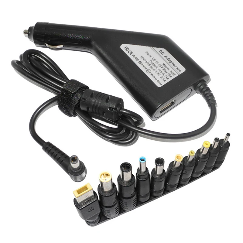 Car Charger19V 4.74A 90W Universal Laptop Power Adapter Charger for Lenovo Asus Acer Dell HP Samsung Toshiba  with 10 Connectors