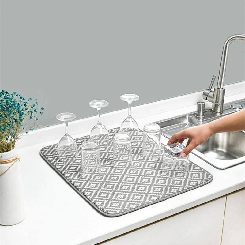 

Super Absorbent Dish Drying Mat for kitchen Sink Protection Mat Table Dishes Drain Mat Home Mildew proof Mat коврик для посуды