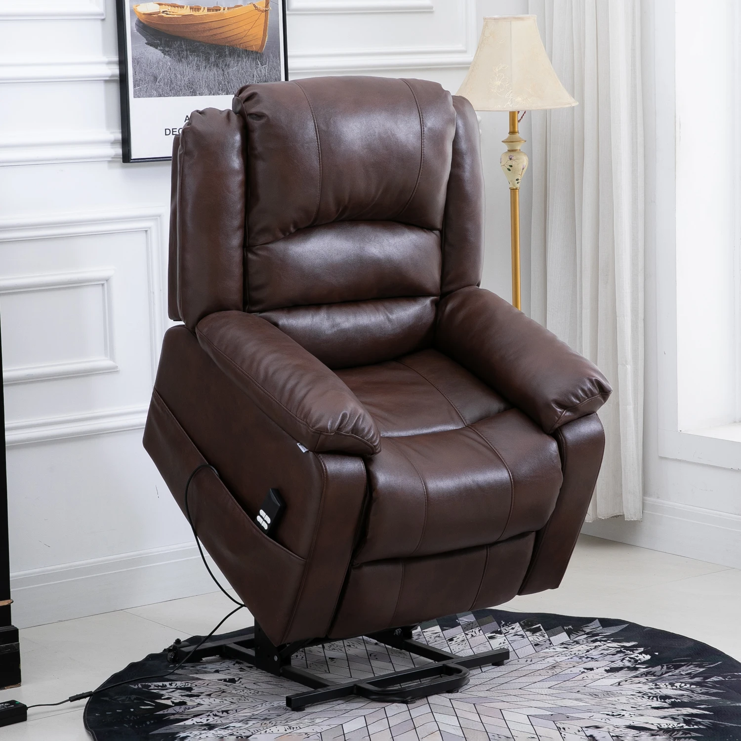 

Professional Living Room Comfortable Modern Single Home Theater Leather Recliner Massage Chairs