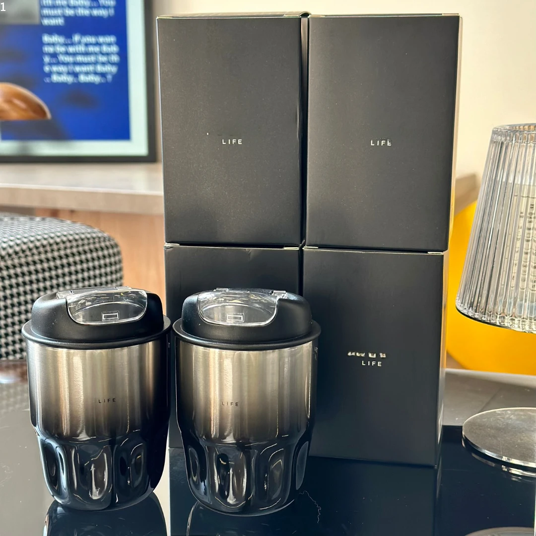 Брендовая градиентная цветная Модная Портативная чашка Cofee с противоскользящей