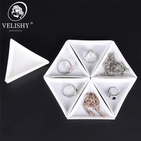 10pcs white pp triangle plate organizer for jewelry beads white containers for beads display plastic tray packaging