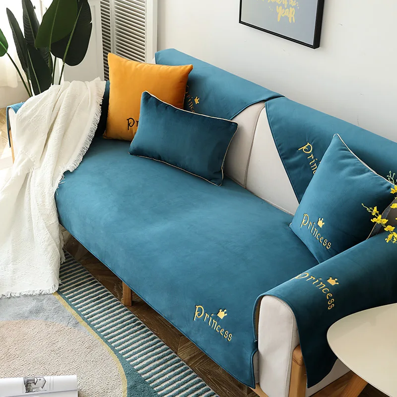 

Winter Plush Sofa Covers Modern Waterproof Chenille Sofa Towel Solid Non-slip Sofa Pad Towel Couche Covers for Living Room Decor