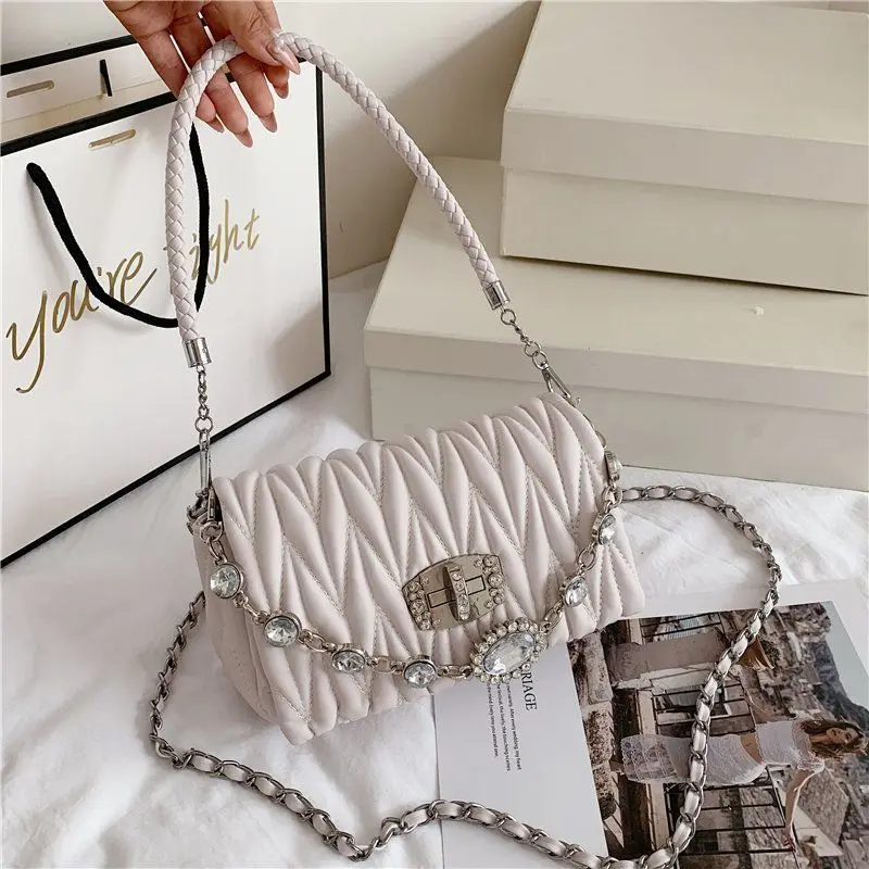 Сумки для женщин новый французский дизайн модная квадратная сумка со стразами и