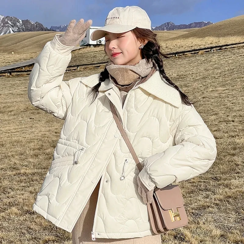 Модная милая женская черная куртка-пуховик зимние теплые короткие пальто