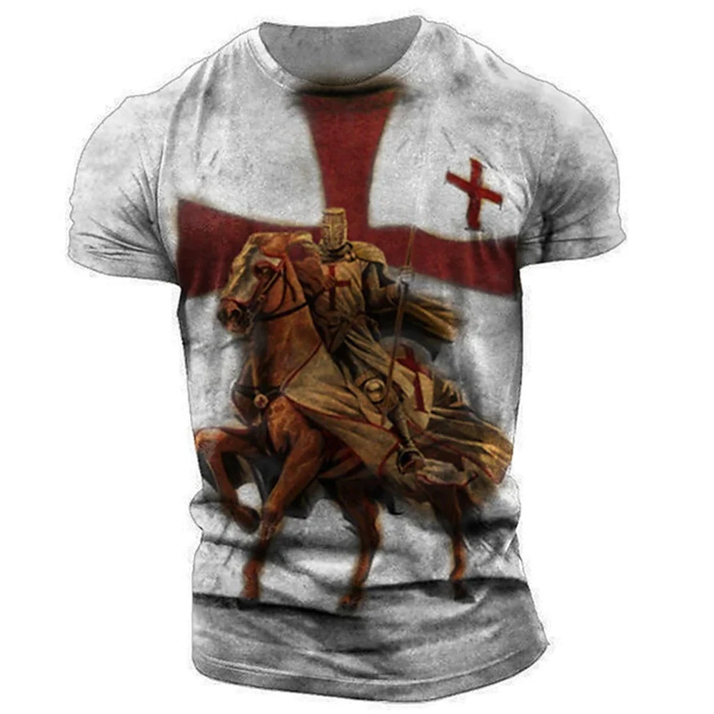

2023 Viking Top T-shirt Mans Clothing Vintage Viking T-shirt Men's 3D T-shirt Pattern Men's Super Large Short Sleeve