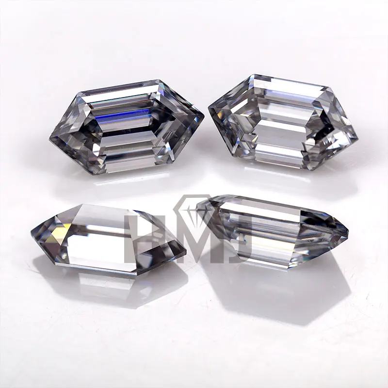 

Natural Gray Color Moissanite for Jewelry Making Kite cut Custom Made Jewelry