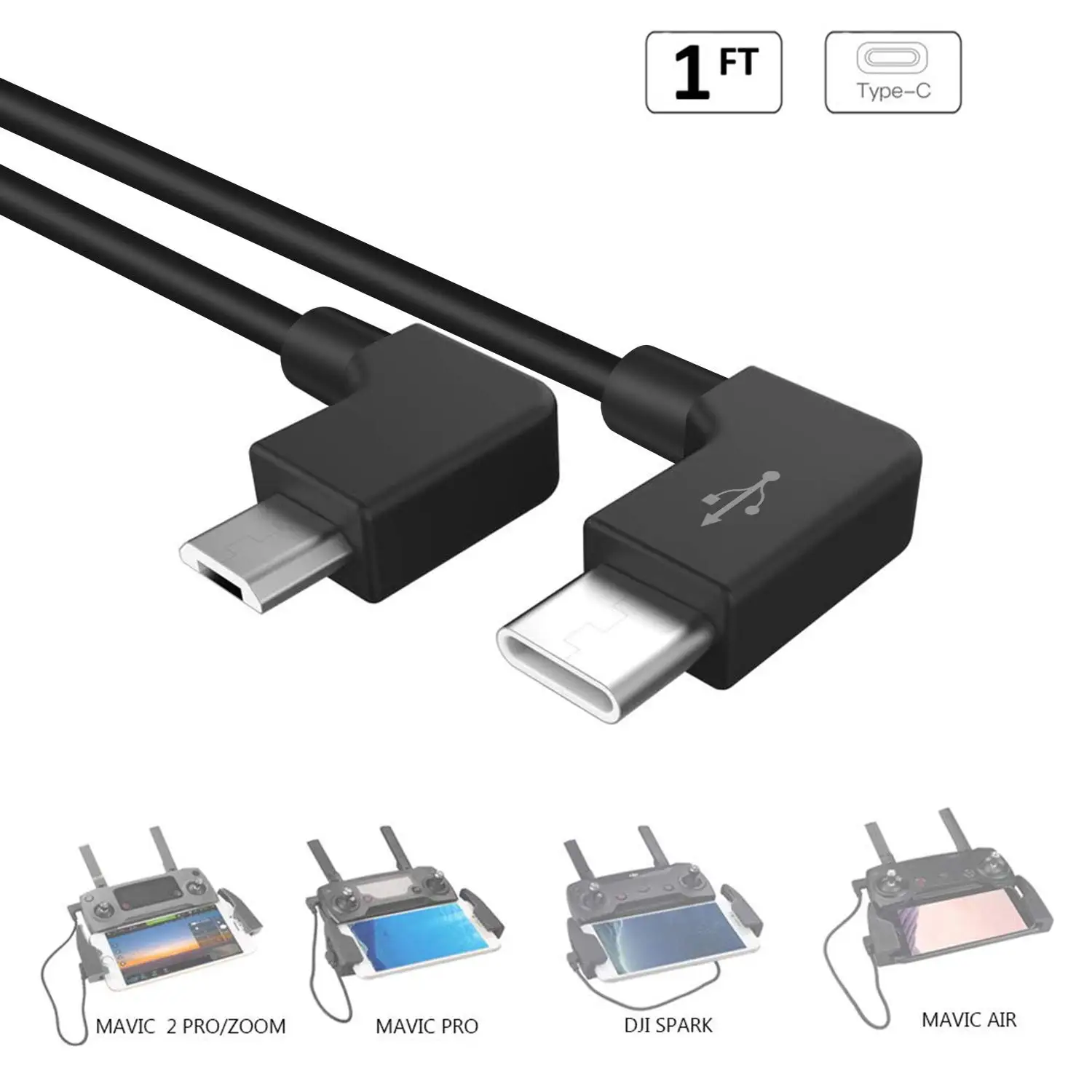 Кабель для передачи данных DJI Spark Mavic Pro Platinum Air Controller Micro USB адаптера порта Type-C