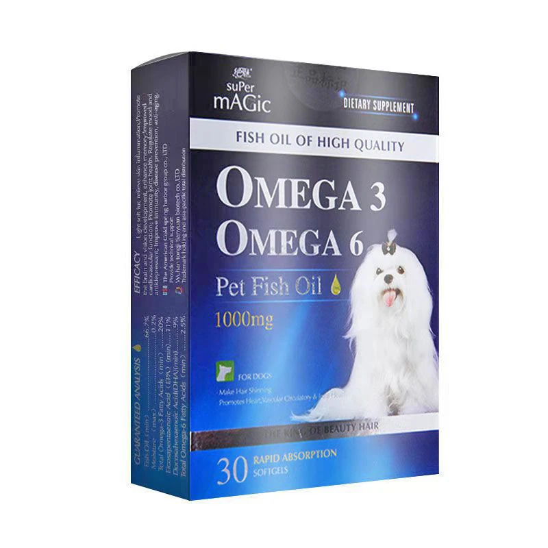 

30 Capsules Deep-sea Fish Oil for Dogs Rich OMEGA3&6 Salmon Oil Beauty Hair Protects Joint Health