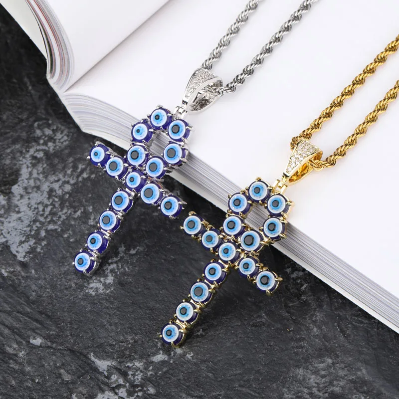 

Classic Evil Eye Ankh Vintage Ancient Egyptian Cross Pendant Necklace Fashion New Amulet Party Christmas Gift for Men and Women