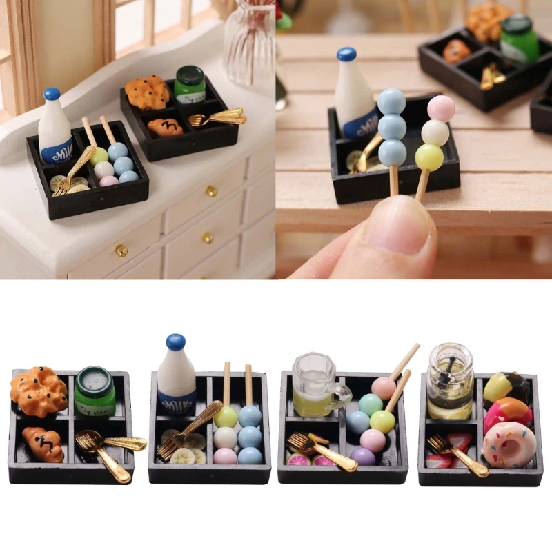 

1:12 Dollhouse Miniature Simulation Food Plastic Bento Model Dollhouse Accessories Mini Drink Dollhouse Drop Shipping