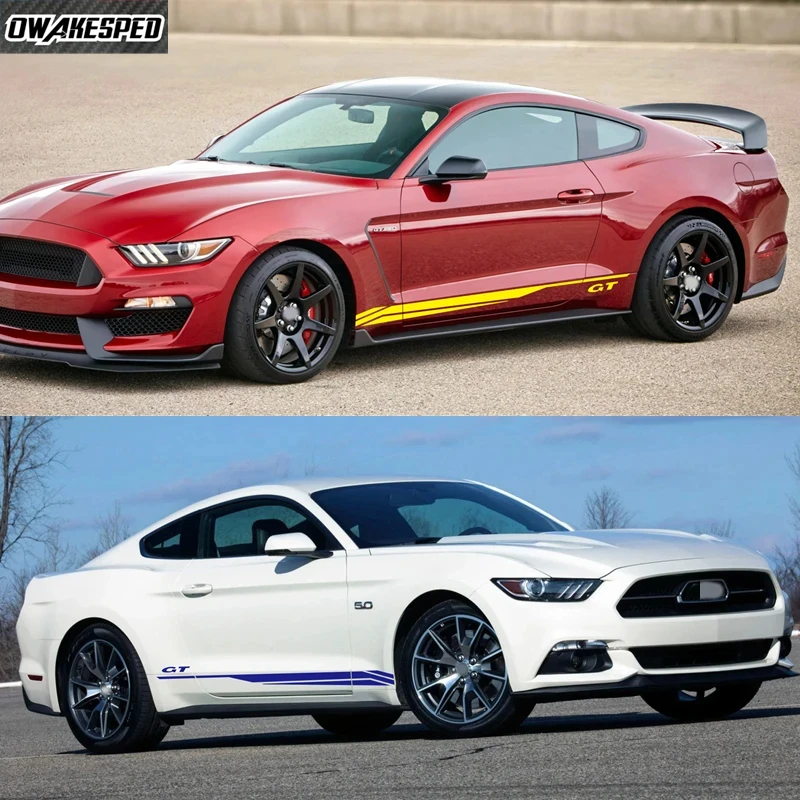 Фото Для Ford Mustang Coupe GT 2015-Shelby GT500 GT350 кузов боковой двери автомобиля DIY виниловые наклейки украшения авто тюнинг аксессуары №2