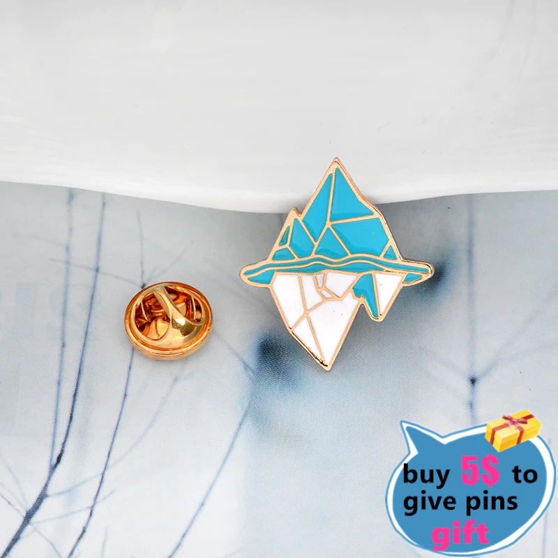 Игольницы-броши Badge Drop Shipping Iceberg с рисунком эмали на воротнике, декоративные аксессуары для джинсов с подарком для друга, оптом.