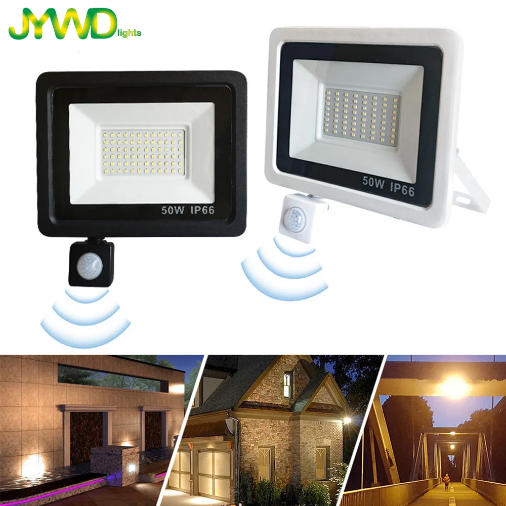 

PIR Motion Sensor LED Floodlight 10W 20W 30W 50W 100W IP66 Waterproof Outdoor Wall Light Flood Light Spotlight For Garden Street