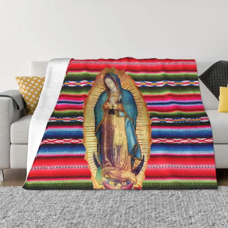 

Our Lady Of Fatima Virgin Mary Blanket for Travel Bedroom Sofa Bedspreads Flannel Fleece Portugal Rosary Catholic Throw Blankets