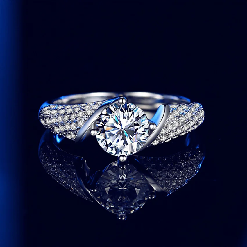 Женское кольцо с бриллиантами Tbestone диагональю D, 1 шт., полный набор из серебра 925 пробы с драгоценными камнями, красивый свадебный подарок для женщин