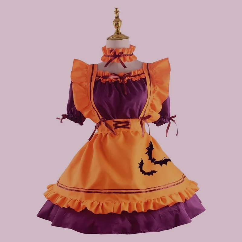 Costumi Cosplay di Halloween vestito di zucca Plus Size Womens Maid giochi di ruolo costumi giapponese Lolita Devil Lingerie femminile Dress