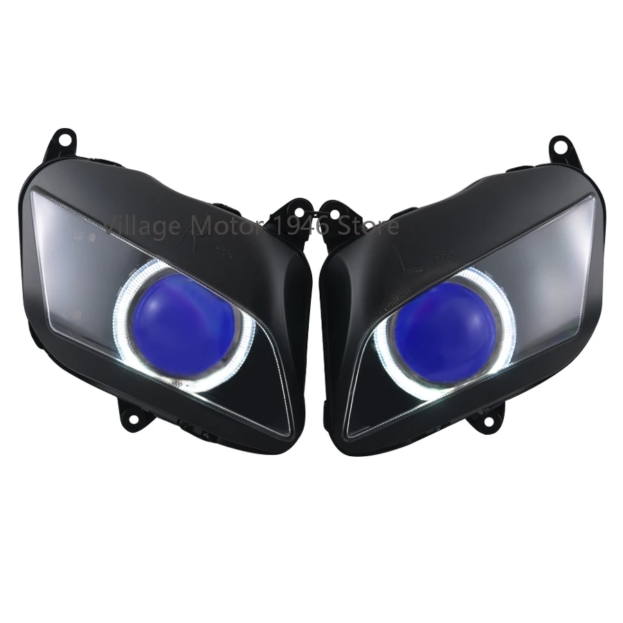 Передняя фара для мотоцикла лампа головного света с HID белым ангельским глазом