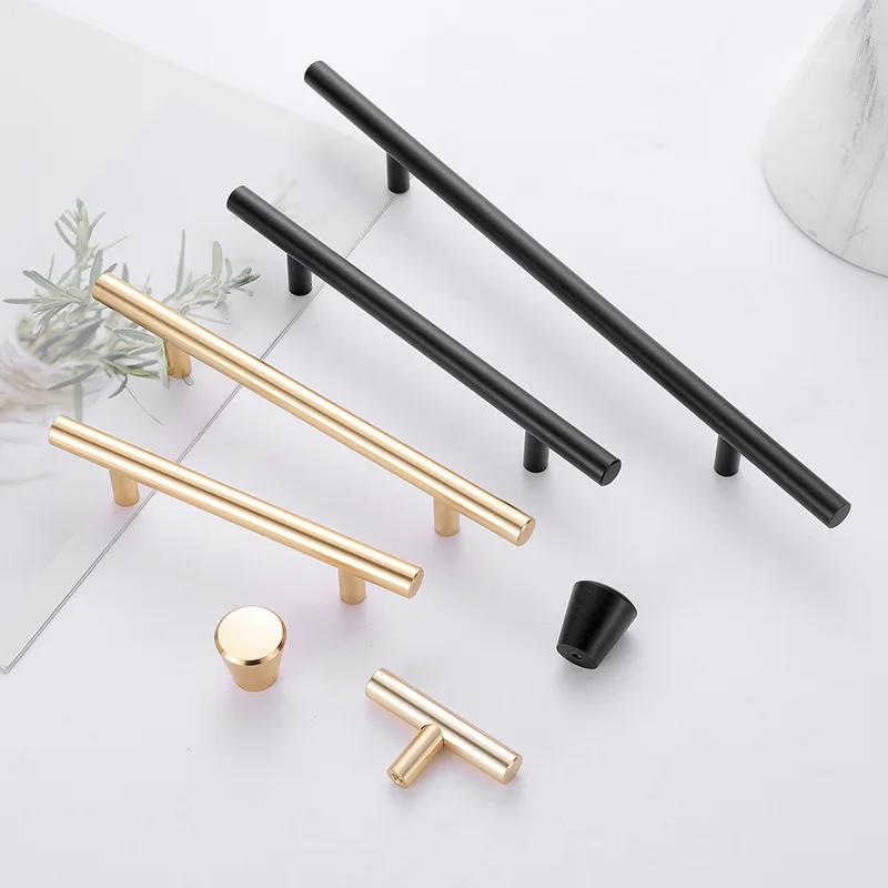 

Drawer Single Hole Handle Simple American Cabinet Door Handle Nordic Wardrobe Gold Copper Dumb Black Cabinet Handle Drawer Knobs