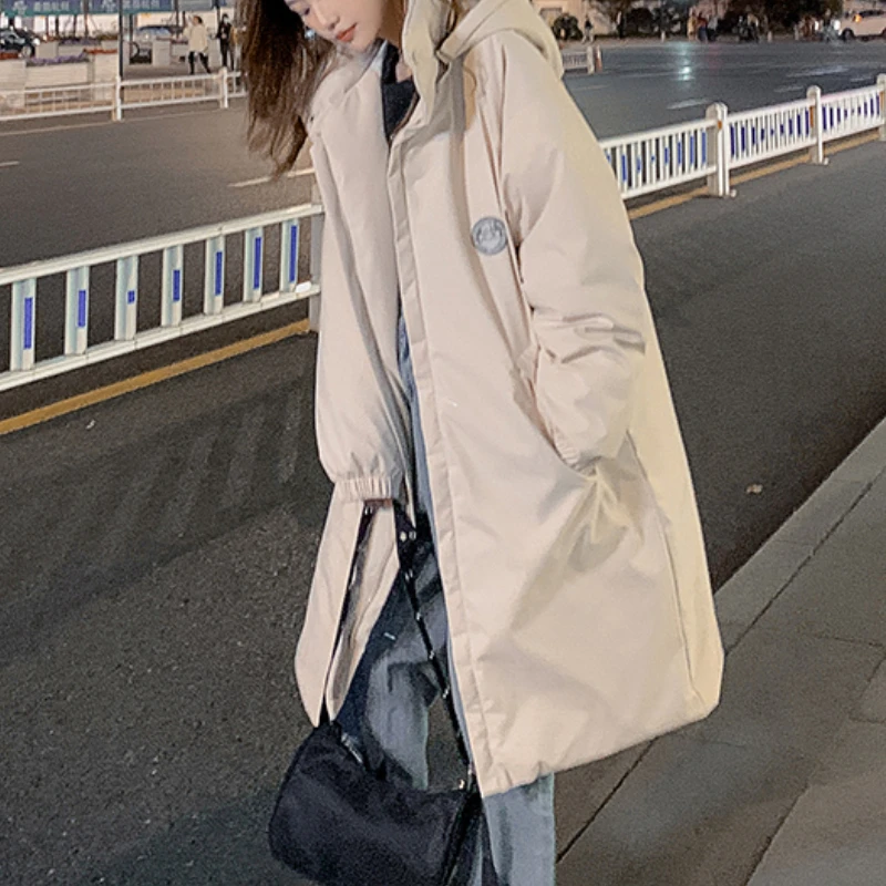 Women Thick Down Cotton Padded Windbreaker Long Jackets 2023 Winter Coats Female Casual Clothes Solid Turtleneck Hooded Parkas