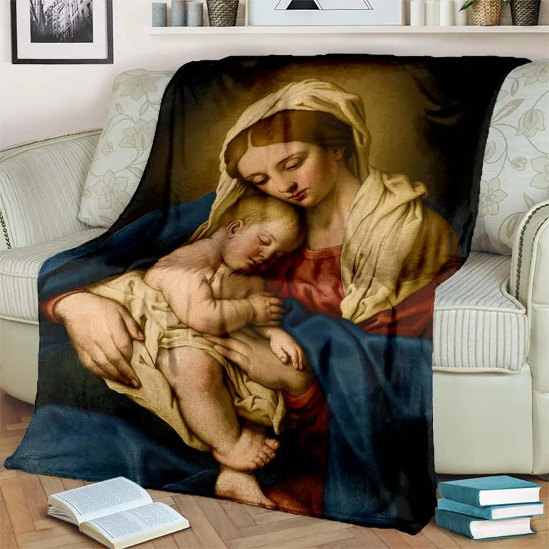 

Художественное классическое женское одеяло с масляной живописью для гостиной, дивана, спальни, кондиционера, Фланелевое мягкое теплое одеяло на заказ