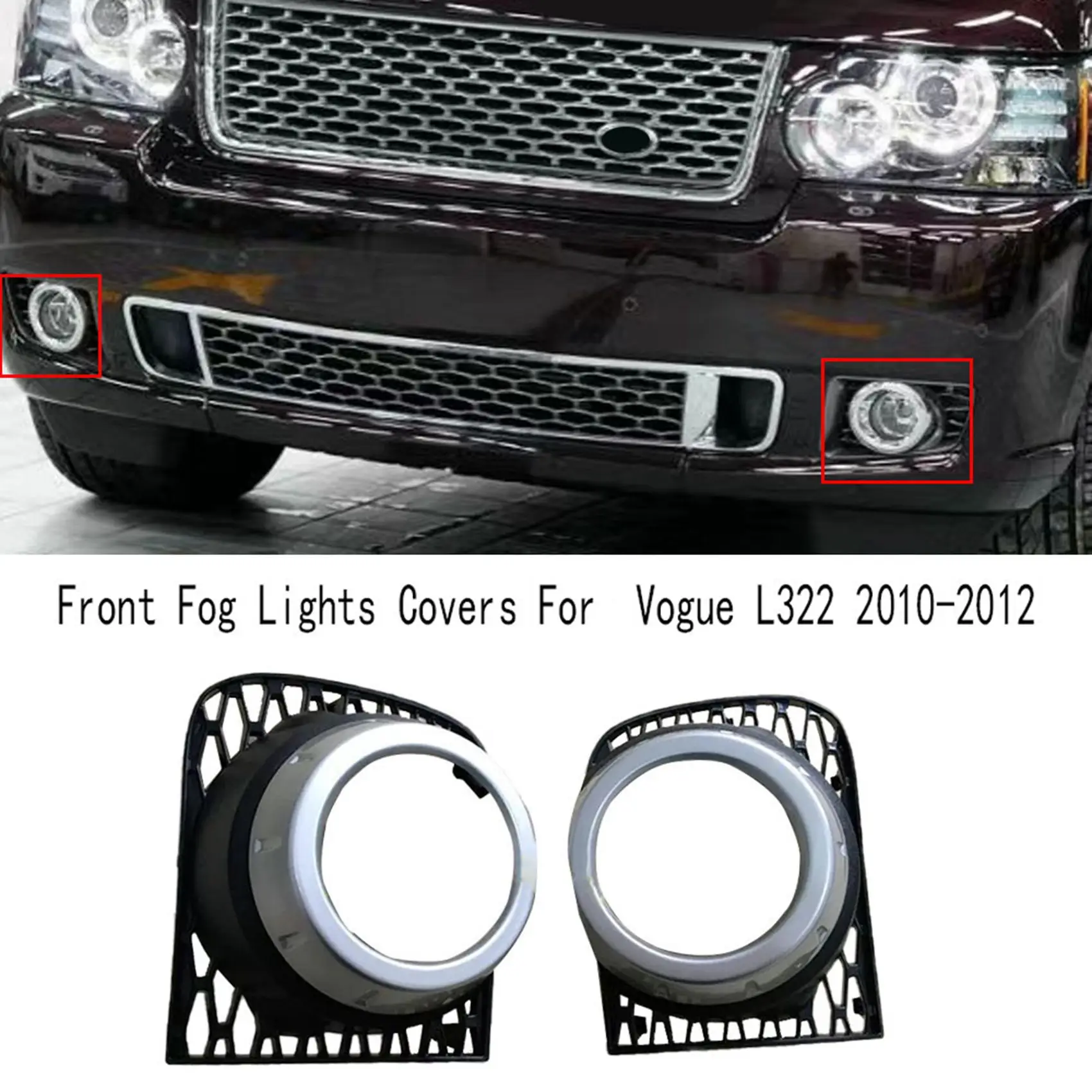 

1 Pair Lamp Bezel Covers for Range Rover Vogue L322 2010-2012 Front Fog Lights Lamp Frame Ring Cover LR018234 LR018245