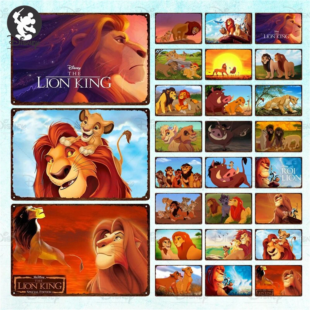 

Disney Wall Decor Lion King Metal Sign Metal Plaque Tin Sign Decoration Car Plate for Living Room Door Club Bar Vintage Stickers