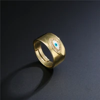 high quality womens ring copper plated 18k gold plated zircon micro inlaid demons eye ring fadeless ring