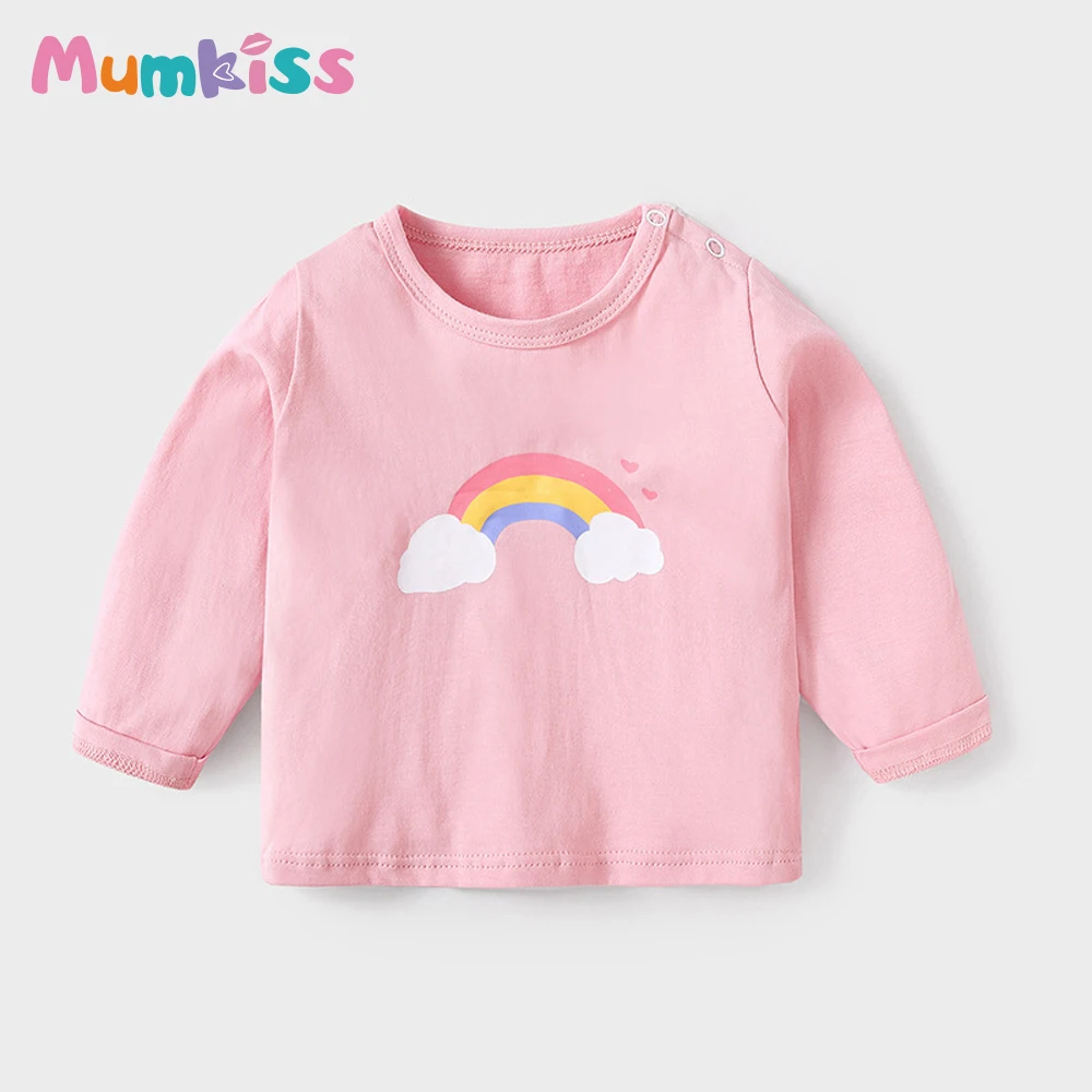 

MUMKISS Baby Long-Sleeved T-Shirt Cotton Baby Round Neck Top Boy Casual Bottoming Shirt Spring And Autumn Girls Clothes