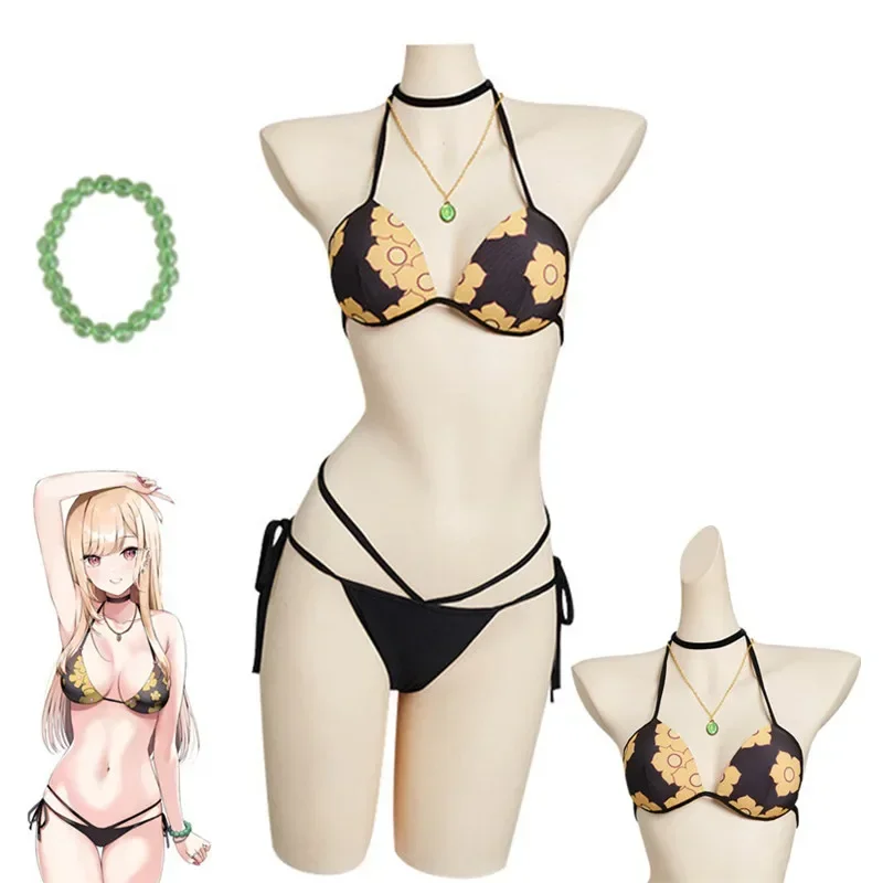 Аниме My Dress Up Darling Marin Kitagawa Косплей Костюм Купальник Бикини Одежда Хэллоуин