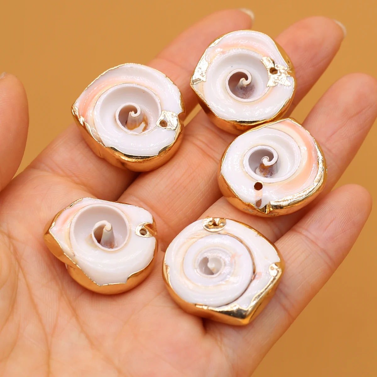 

2Pcs Natural Mother of Pearl Shell Beads 20-25mm Middle Hole Loosely Spaced Beads for Jewelry Making DIY Necklace Accessories