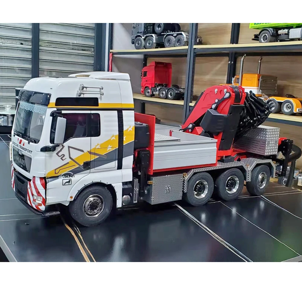 

F1650 RC Hydraulic Crane Truck 1/14 8x8 Truck Mounted Crane Trailer with Rear Axle Lift Steering Remote Control Truck Model Toy