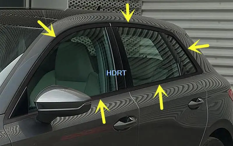 Для Audi A3 8Y 8 в 2021 седан хэтчбек Автомобиль Черный Нержавеющая сталь молдинг