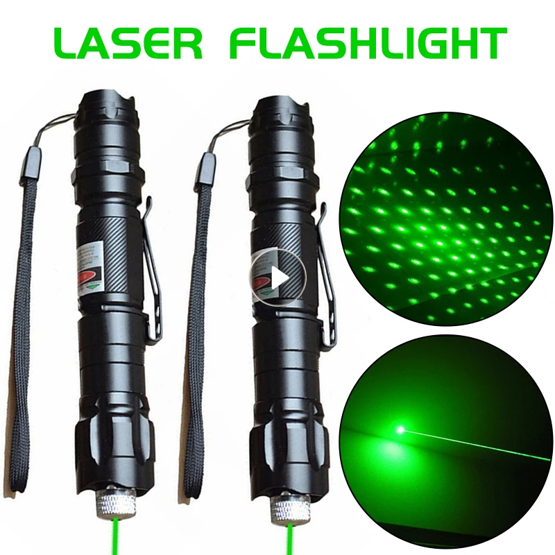 

Laser-009 Flashlight High-power Green/Red/Purple Light Starry Laser Pointer Lithium Battery Power Flashlight Adjustable Focus