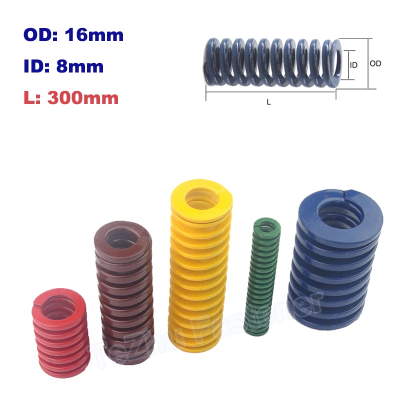 

1pcs Compression Die Steel Spring Small Mould Stamping Spiral Springs Hardware Outer Dia 16mm Inner Dia 8mm Length 300mm Durable