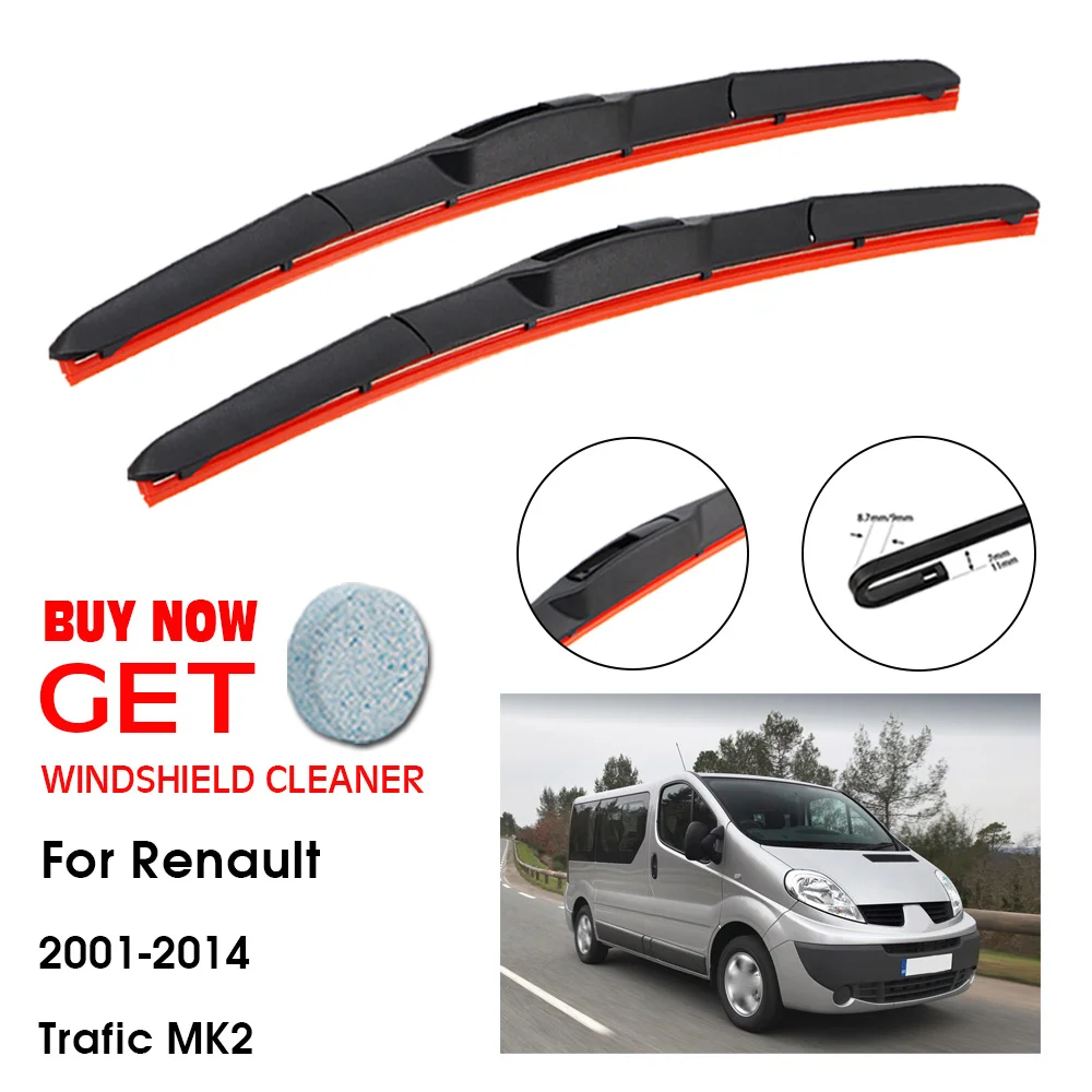 

Автомобильный стеклоочиститель для Renault Trafic MK2 24 дюйма + 21 дюйм 2001-2014, стеклоочиститель для переднего стекла, лобового стекла, силикагелевые ...