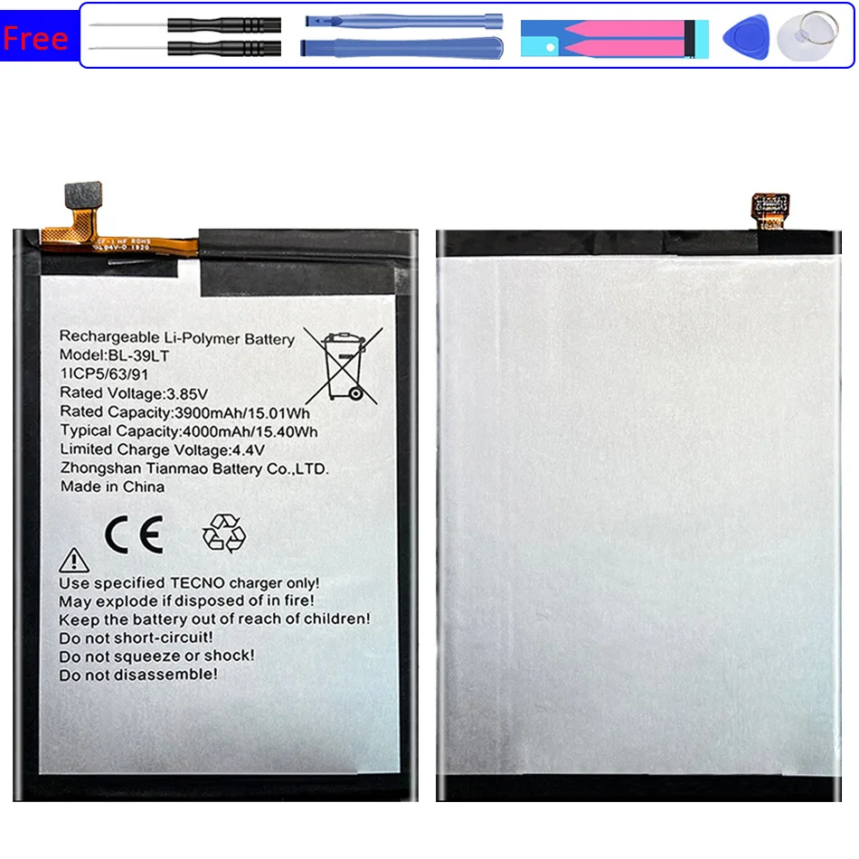 

Mobile Phone Battery 4000mAh For Tecno BL-39LT Camon 12 Camon12 CC7 Spark 4 Spark4 KC2