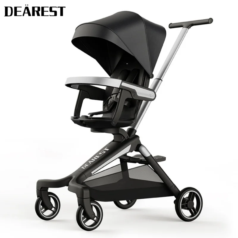 Light Stroller Outdoor Portable Pushchairs Folding Sunblock Baby Car Two-Way Rotation Children's Stroller Walking Car Adjustable