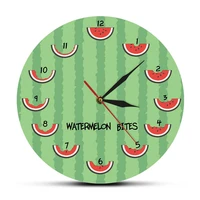 watermelon bites inspired modern design wall clock for kitchen dinning room citrullus lanatus summer fruit decorative wall watch