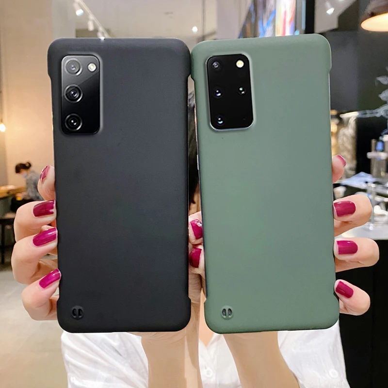 

Thin Hard PC Frameless Case For Samsung S22 Ultra S21 S10 Plus S20 FE A50 Note 20 10 Shockproof Matte Solid Color Cover