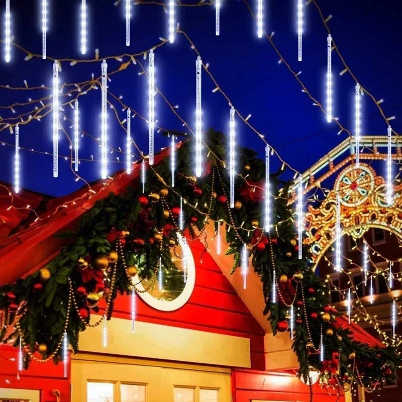 Гирлянда в виде метеоритного душа с 32/24/16/8 трубками супер яркая Рождественская